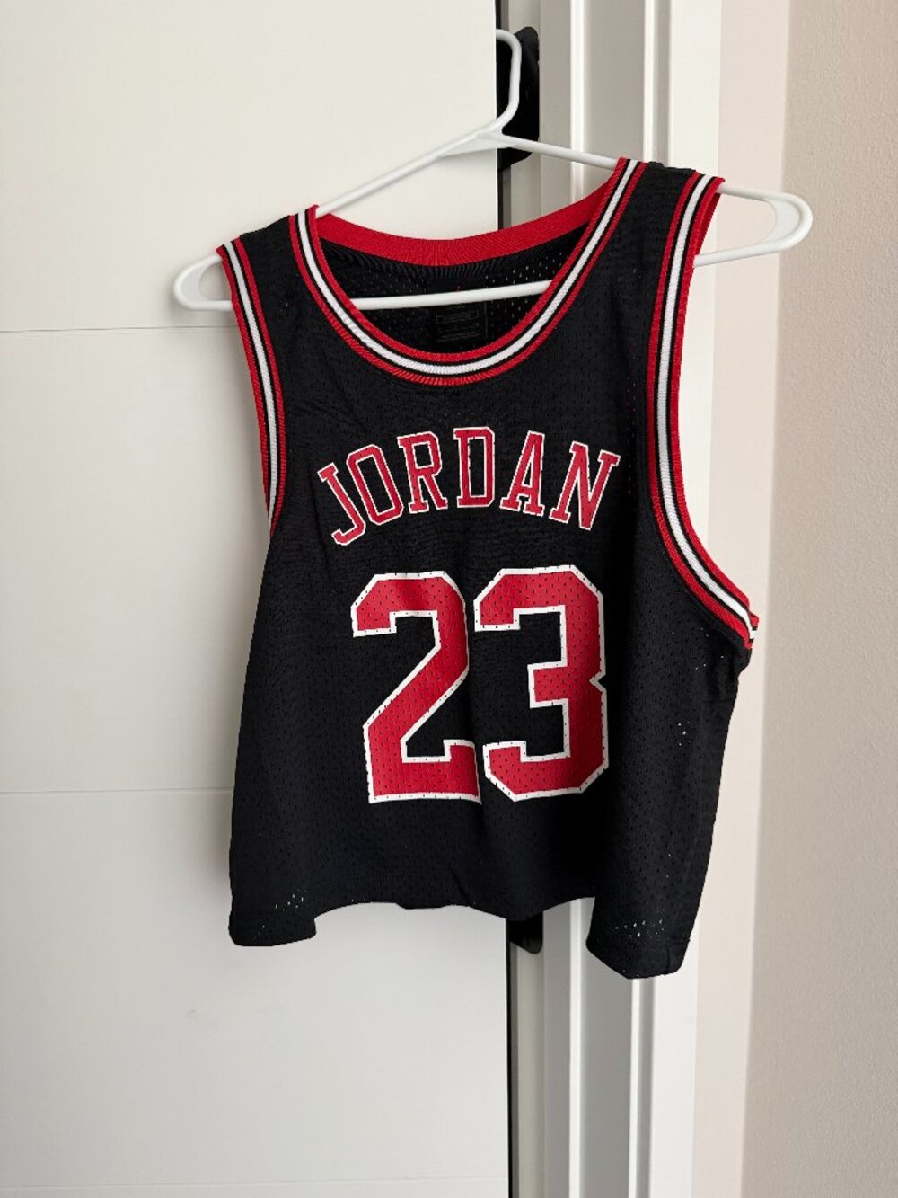 Michael Jordan Cropped Jersey, Black, Size S